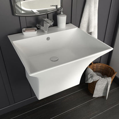 Lavabo De Pared De Cerámica Blanco 500X450X410 Mm