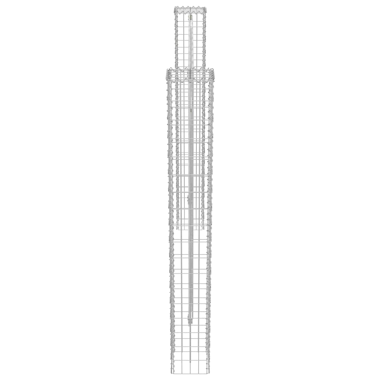 Poste De Valla 2 Pcs Plateado 20 X 20 X 190 Cm Metal