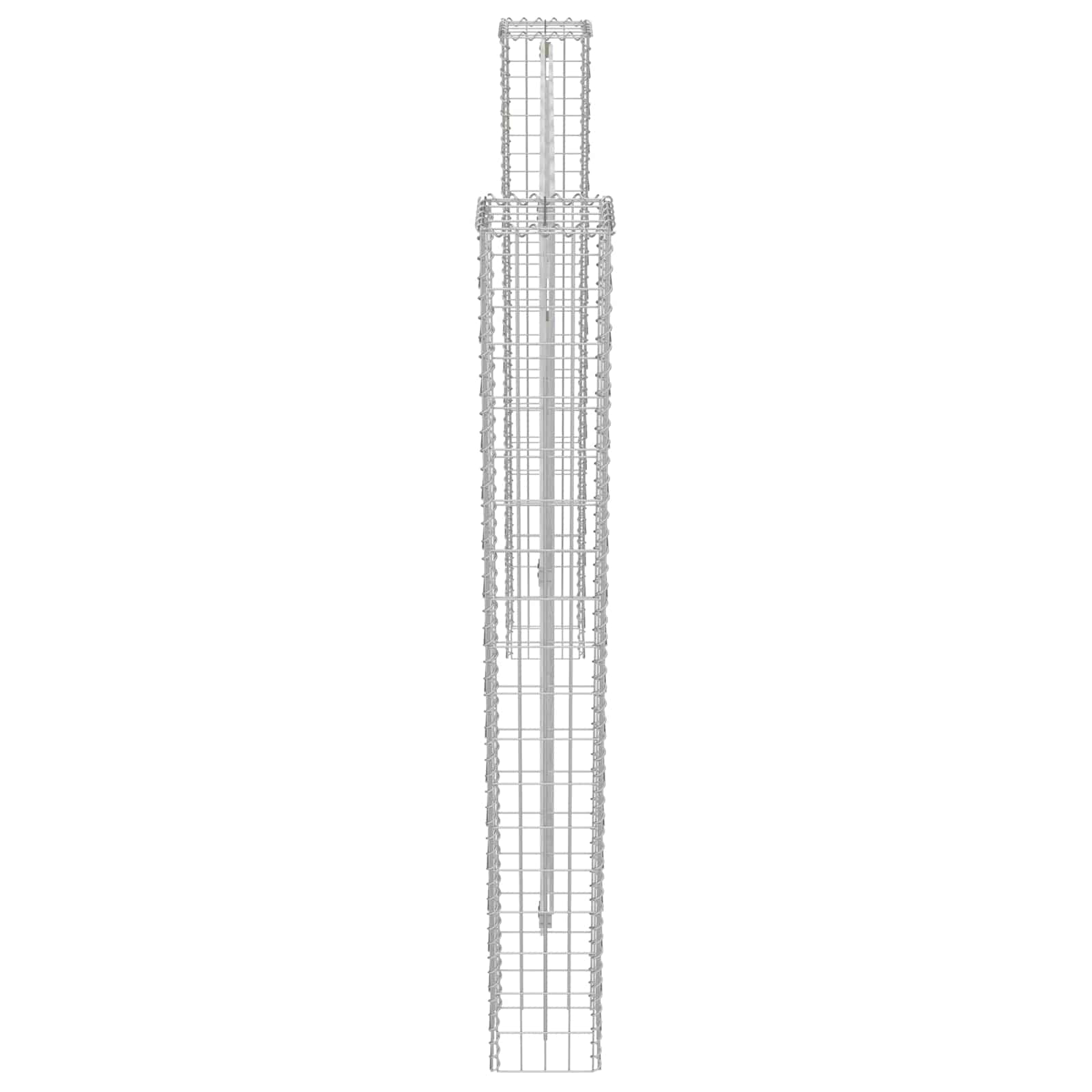 Poste De Valla 2 Pcs Plateado 20 X 20 X 190 Cm Metal
