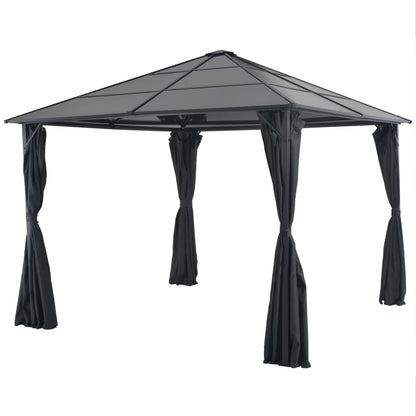 Cenador Con Cortinas Aluminio Negro