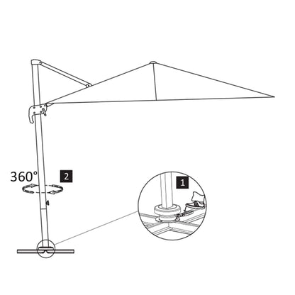 Sombrilla De Jardín Voladiza Con Poste De Aluminio