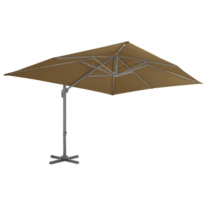 Sombrilla De Jardín Voladiza Con Poste De Aluminio Color Topo