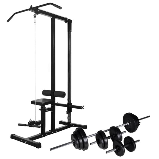 Máquina Musculación Power Tower Con Pesas Y Mancuernas