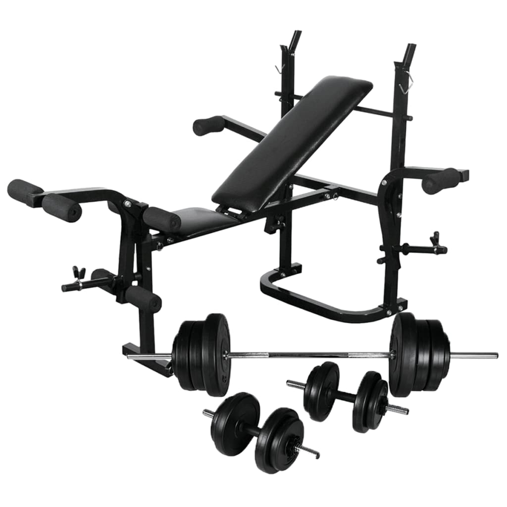 Banco De Musculación Barras Y Mancuernas 30,5 Kg