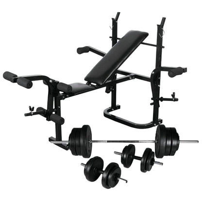 Banco De Musculación Barras Y Mancuernas 30,5 Kg