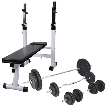 Banco De Entrenamiento Con Soporte De Pesas Y Mancuernas 60,5Kg