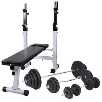 Banco De Entrenamiento Con Soporte De Pesas Y Mancuernas 60,5Kg