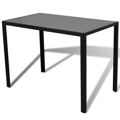Juego De Comedor 5 Piezas Cuero Artificial Negro