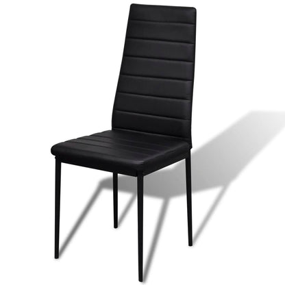 Juego De Comedor 5 Piezas Cuero Artificial Negro