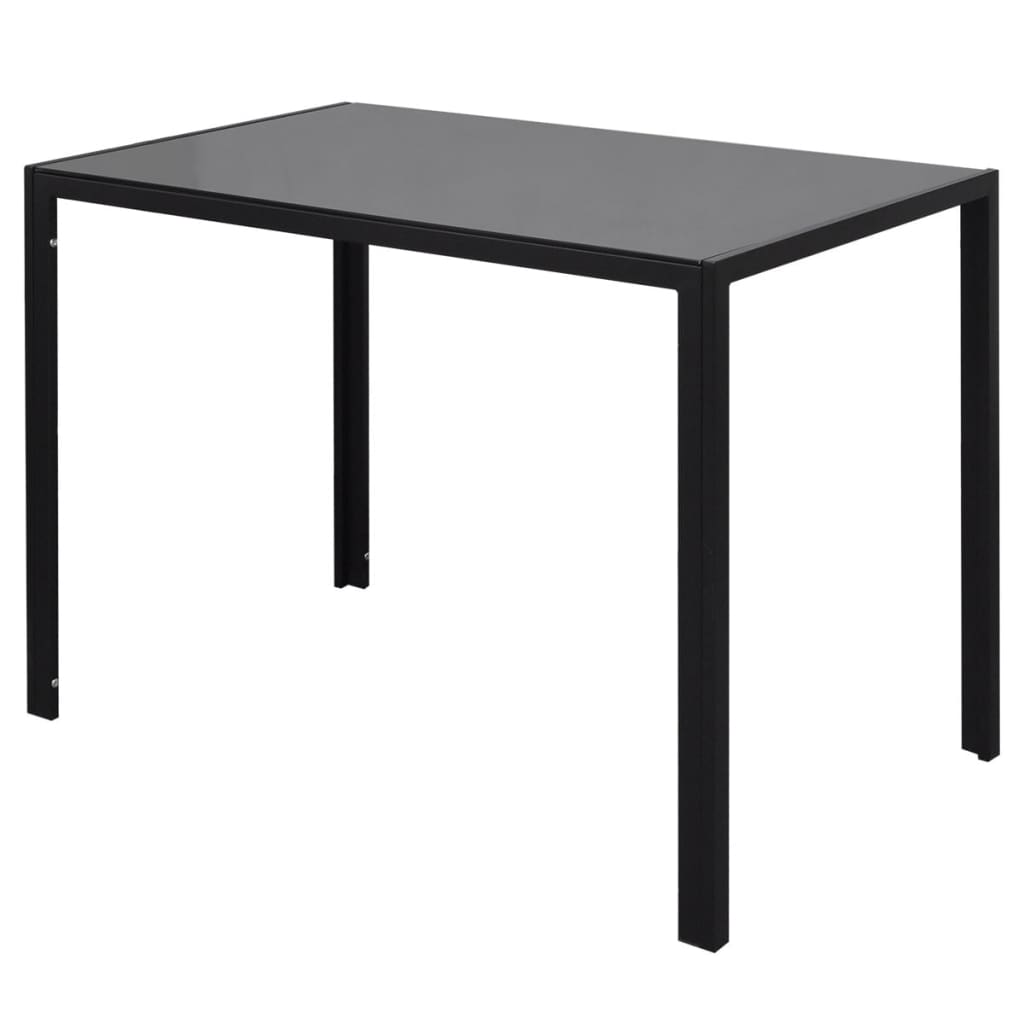 Juego De Comedor 5 Piezas Cuero Artificial Negro Y Blanco