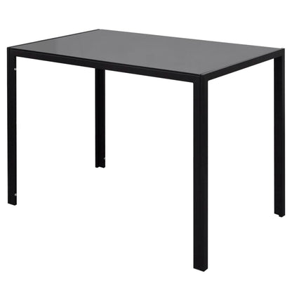 Juego De Comedor 5 Piezas Cuero Artificial Negro Y Blanco