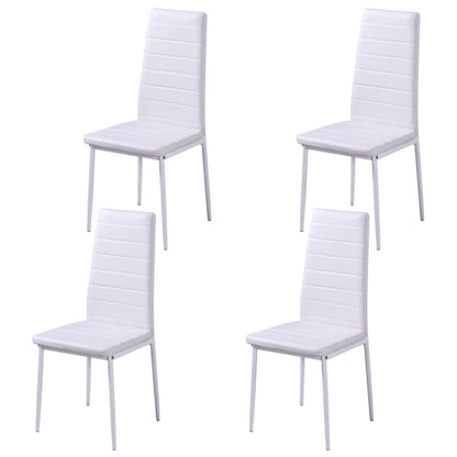 Juego De Comedor 5 Piezas Cuero Artificial Negro Y Blanco