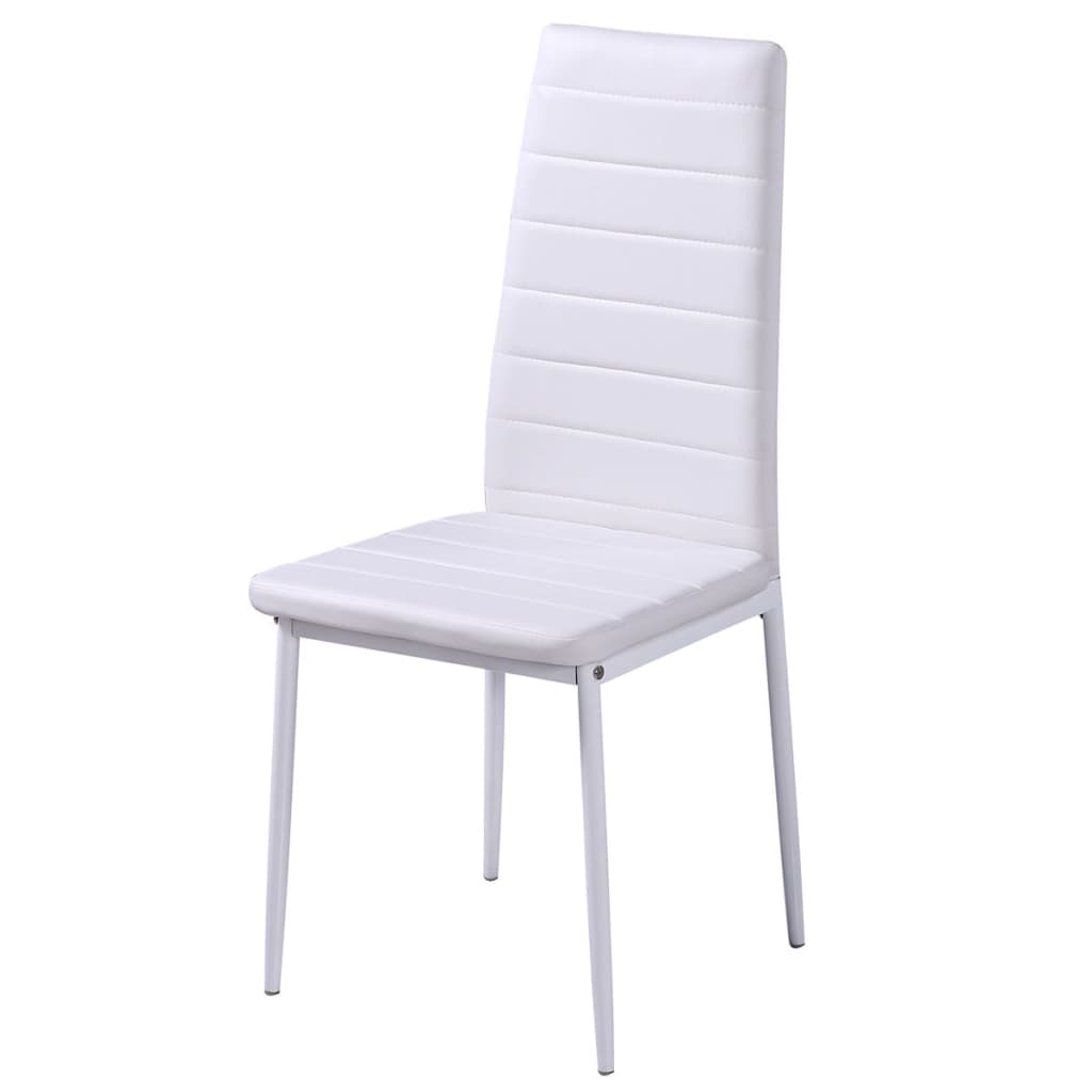 Juego De Comedor 5 Piezas Cuero Artificial Negro Y Blanco