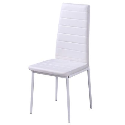 Juego De Comedor 5 Piezas Cuero Artificial Negro Y Blanco