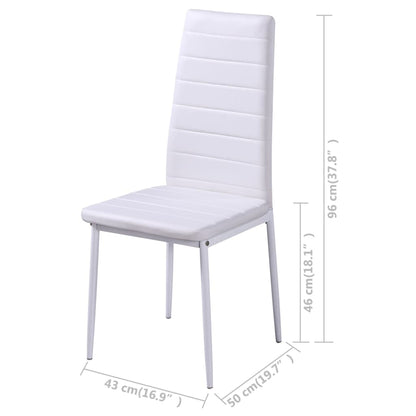Juego De Comedor 5 Piezas Cuero Artificial Negro Y Blanco