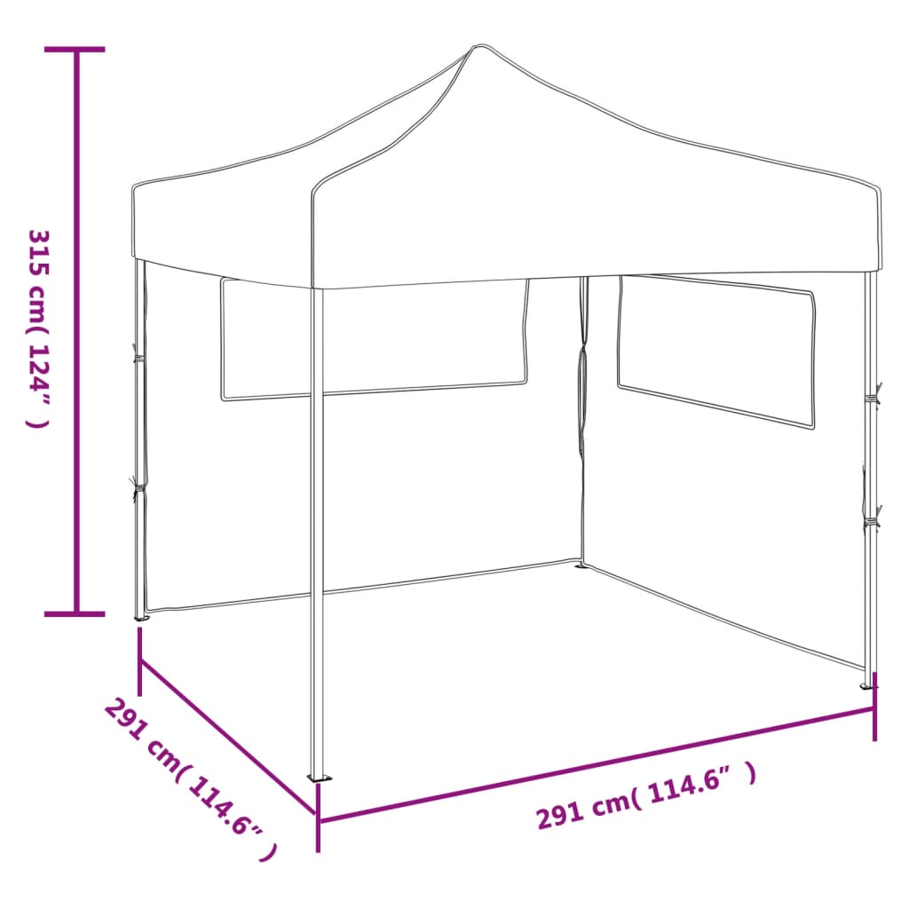 Cenador Plegable Con 2 Paredes 3X3 M
