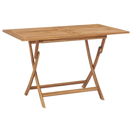 Mesa Plegable De Jardín Madera Maciza De Teca 120X70X75 Cm