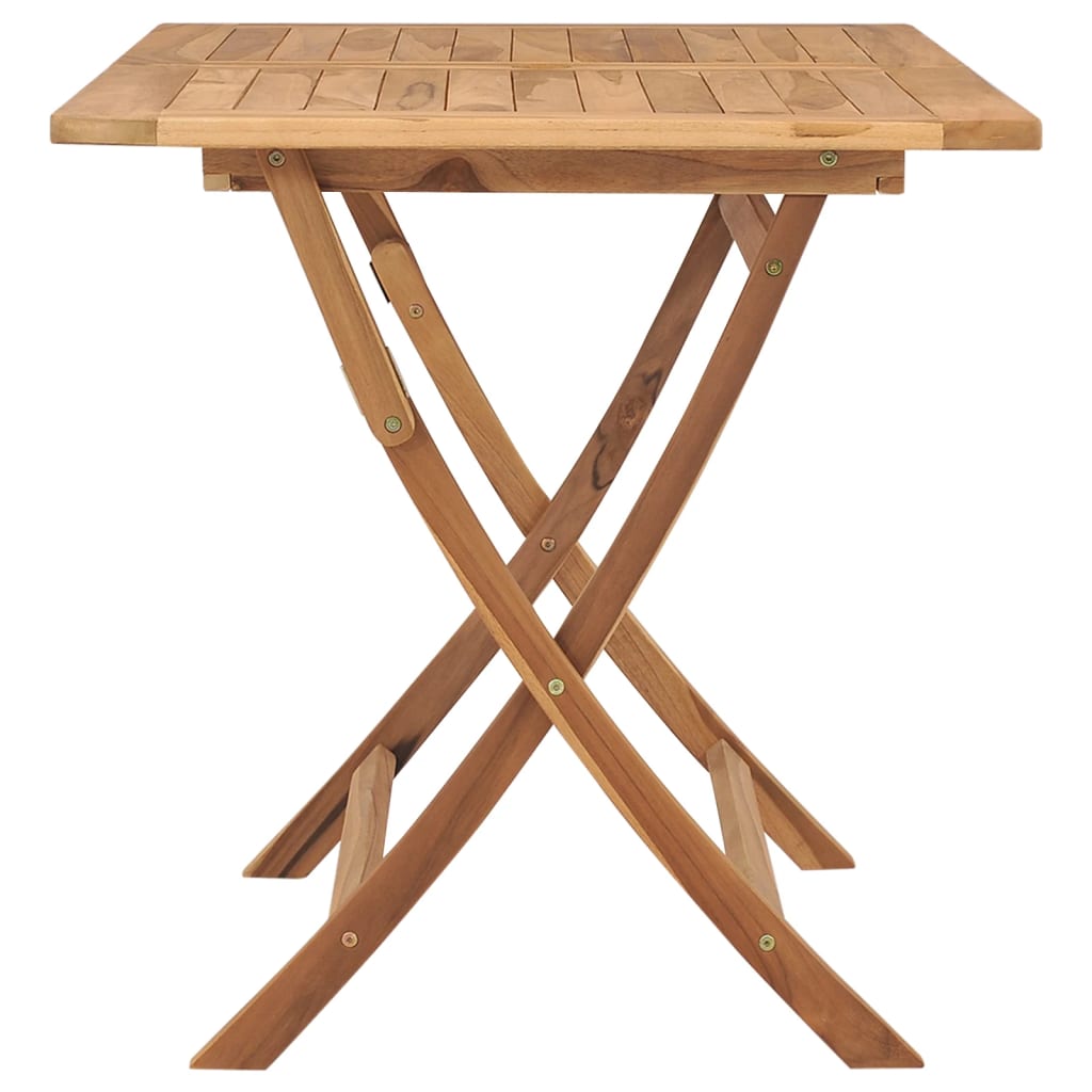 Mesa Plegable De Jardín Madera Maciza De Teca 120X70X75 Cm