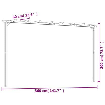 Pérgola De Jardín Madera De Pino Impregnada 360X200X60 Cm