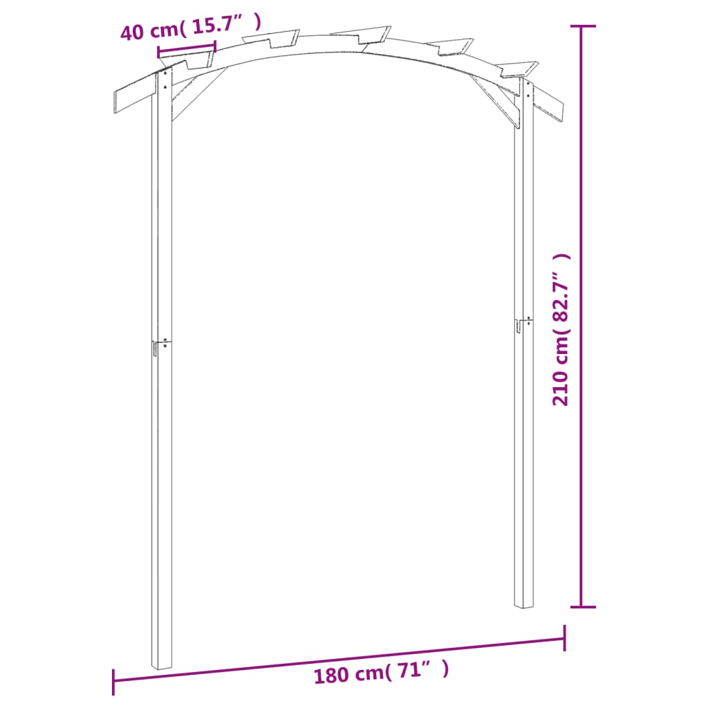 Pérgola De Jardín Madera De Pino Impregnada 180X210X40 Cm