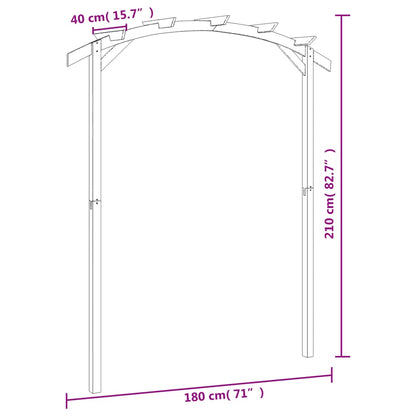 Pérgola De Jardín Madera De Pino Impregnada 180X210X40 Cm