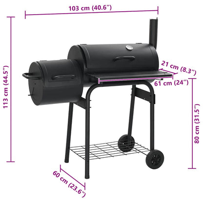 Barbacoa Clásica De Carbón Con Ahumador