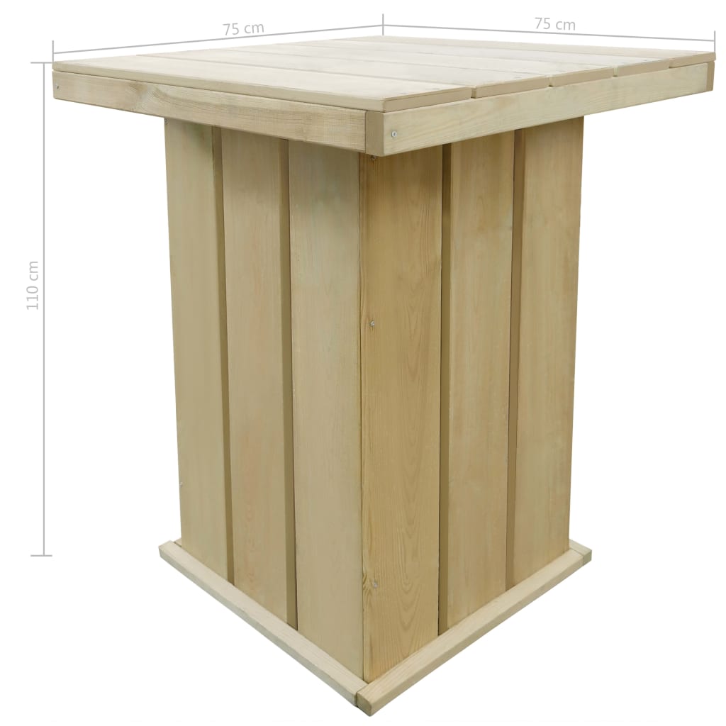 Mesa De Bar De Madera De Pino Impregnada