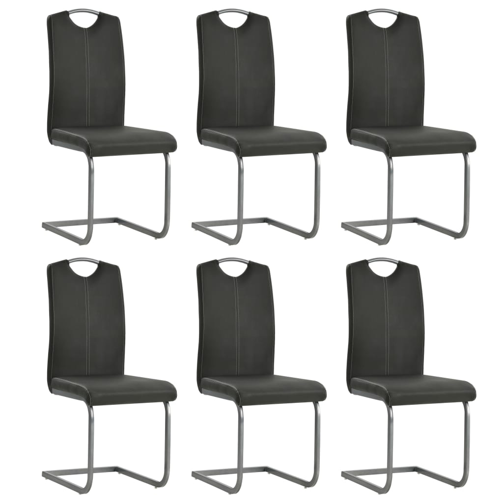 Sillas De Comedor Voladizas 2 Unidades Cuero Sintético