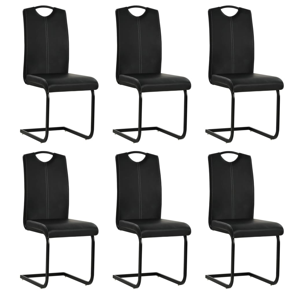 Sillas De Comedor Voladizas 2 Unidades Cuero Sintético