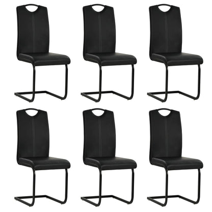Sillas De Comedor Voladizas 2 Unidades Cuero Sintético