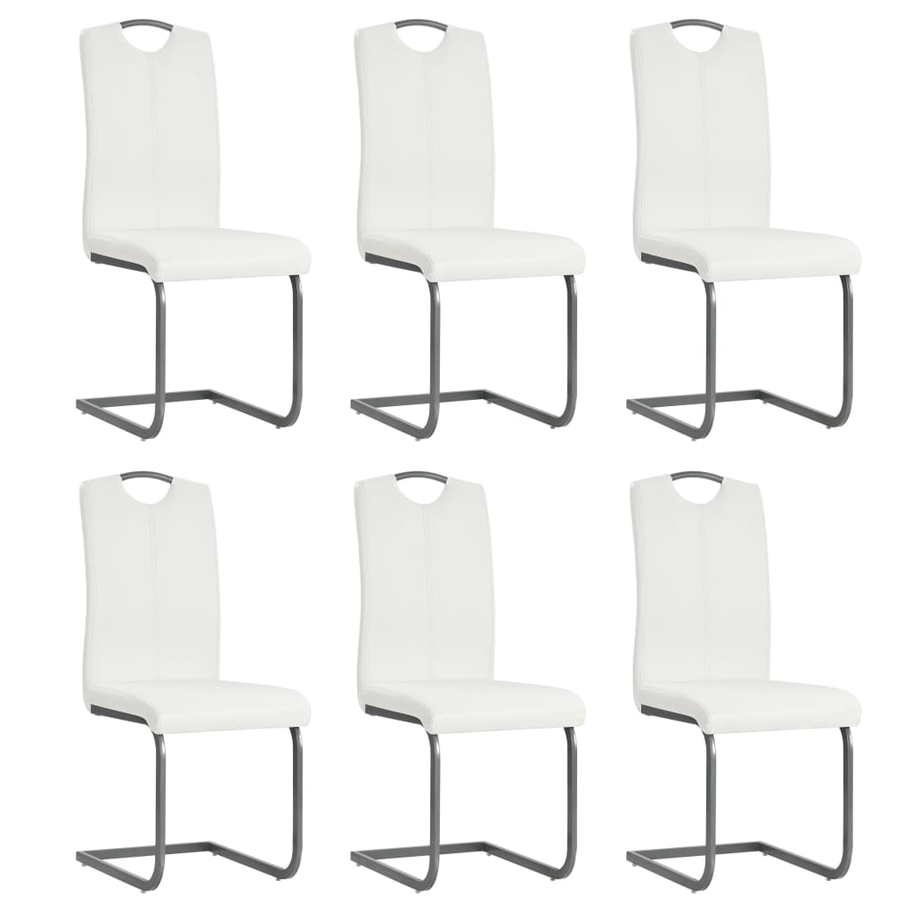 Sillas De Comedor Voladizas 2 Unidades Cuero Sintético
