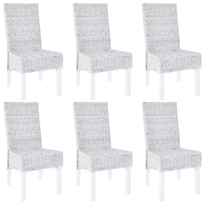 Sillas De Comedor 2 Unidades Ratán Kubu Y Madera Caoba