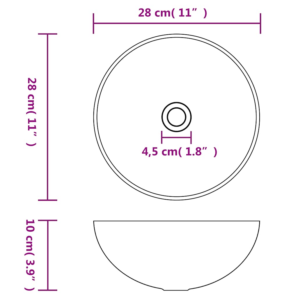 Lavabo 28X10 Cm Cerámica