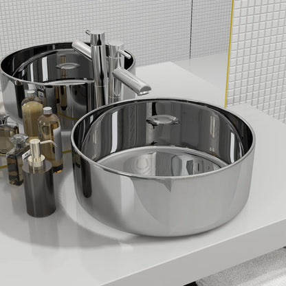 Lavabo Redondo De Cerámica 40X15 Cm