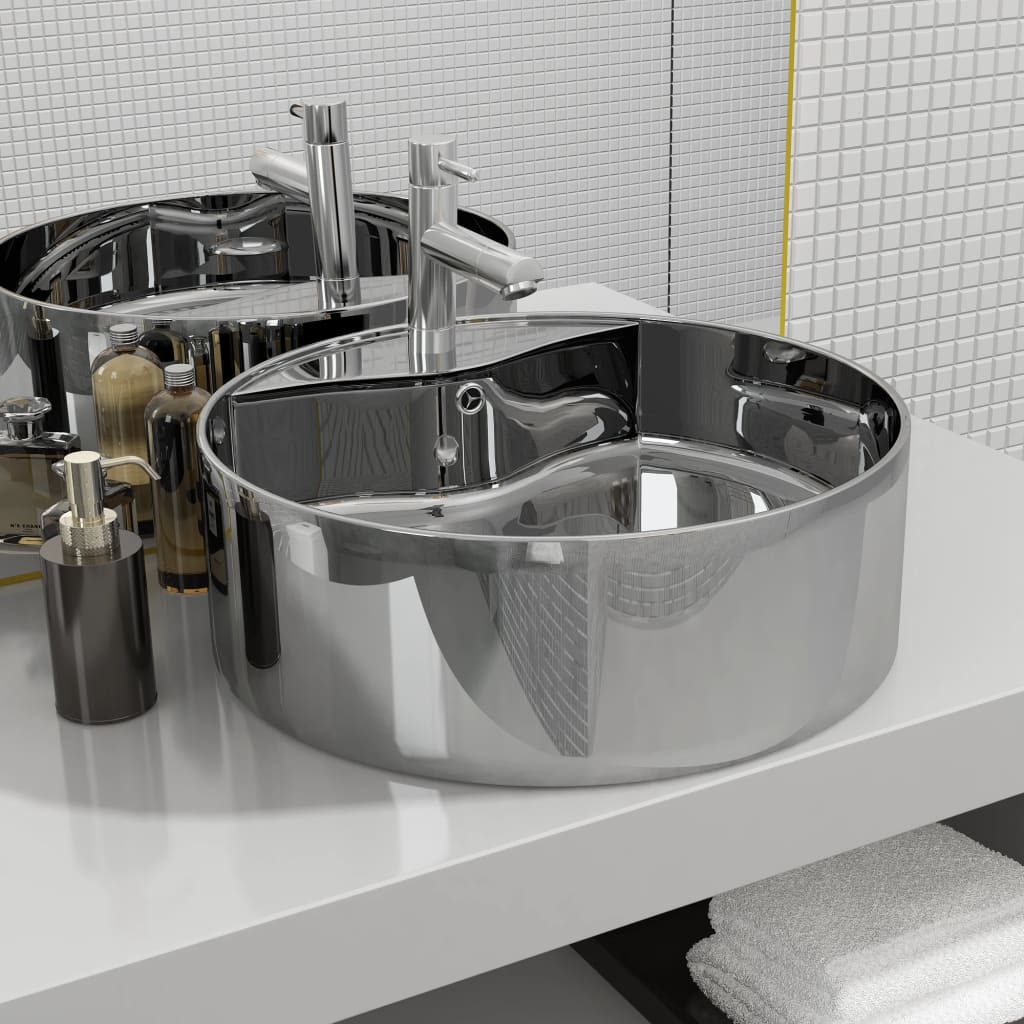 Lavabo Con Rebosadero 46,5X15,5 Cm Cerámica