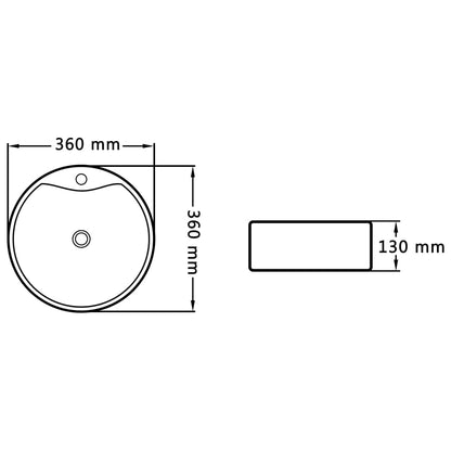 Lavabo Con Rebosadero 36X13 Cm Cerámica