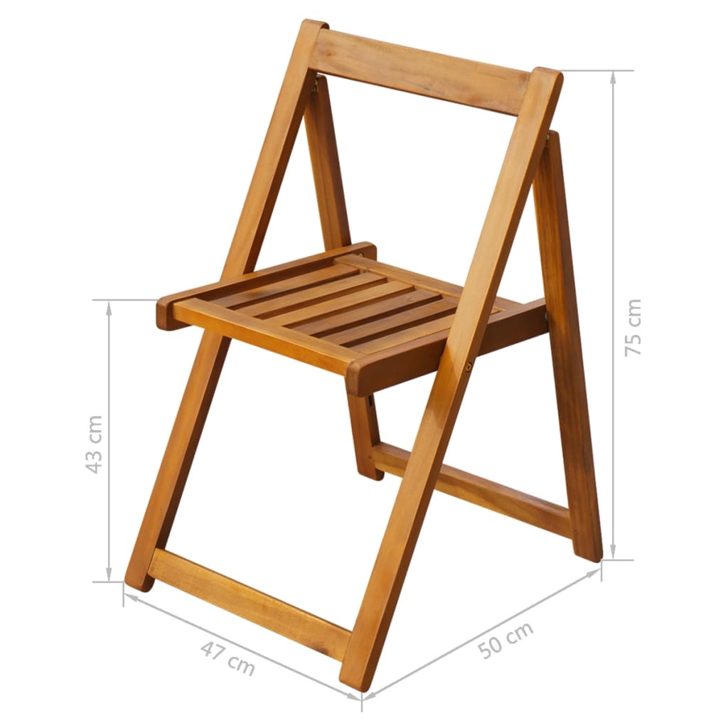 Set Comedor De Jardín Plegable 5 Piezas Madera Maciza De Acacia