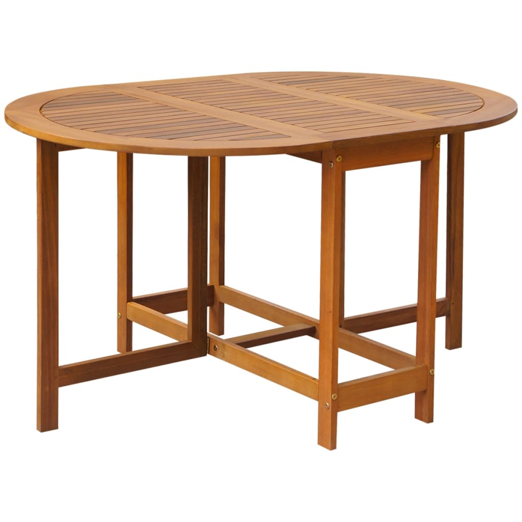 Set Comedor De Jardín Plegable 5 Piezas Madera Maciza De Acacia