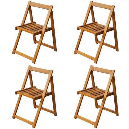 Set Comedor De Jardín Plegable 5 Piezas Madera Maciza De Acacia