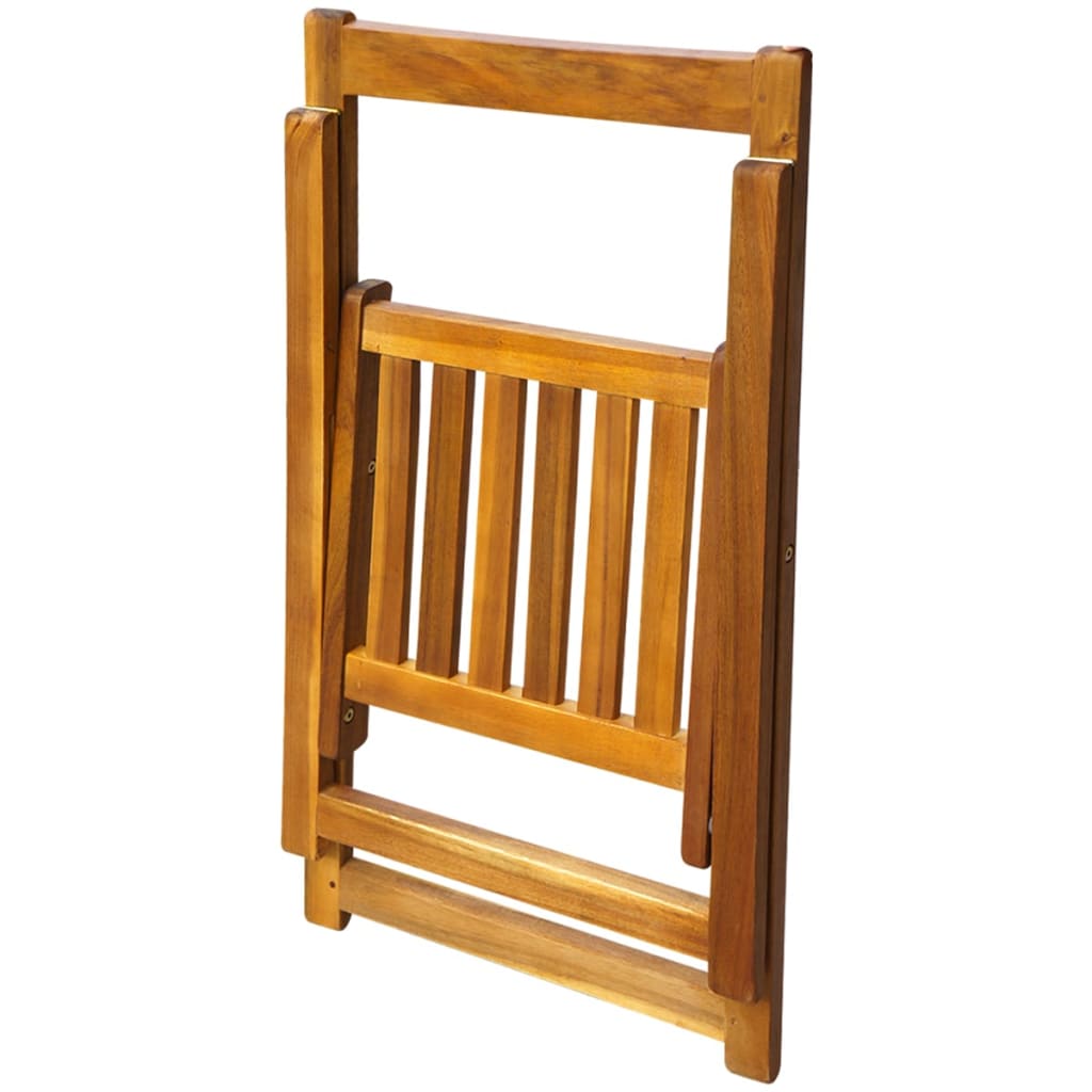 Set Comedor De Jardín Plegable 5 Piezas Madera Maciza De Acacia