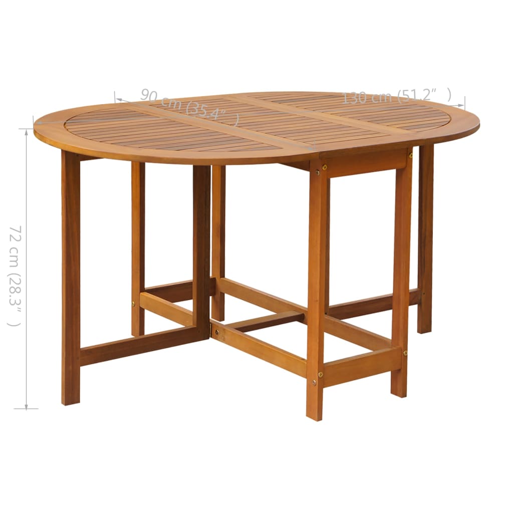 Set Comedor De Jardín Plegable 5 Piezas Madera Maciza De Acacia