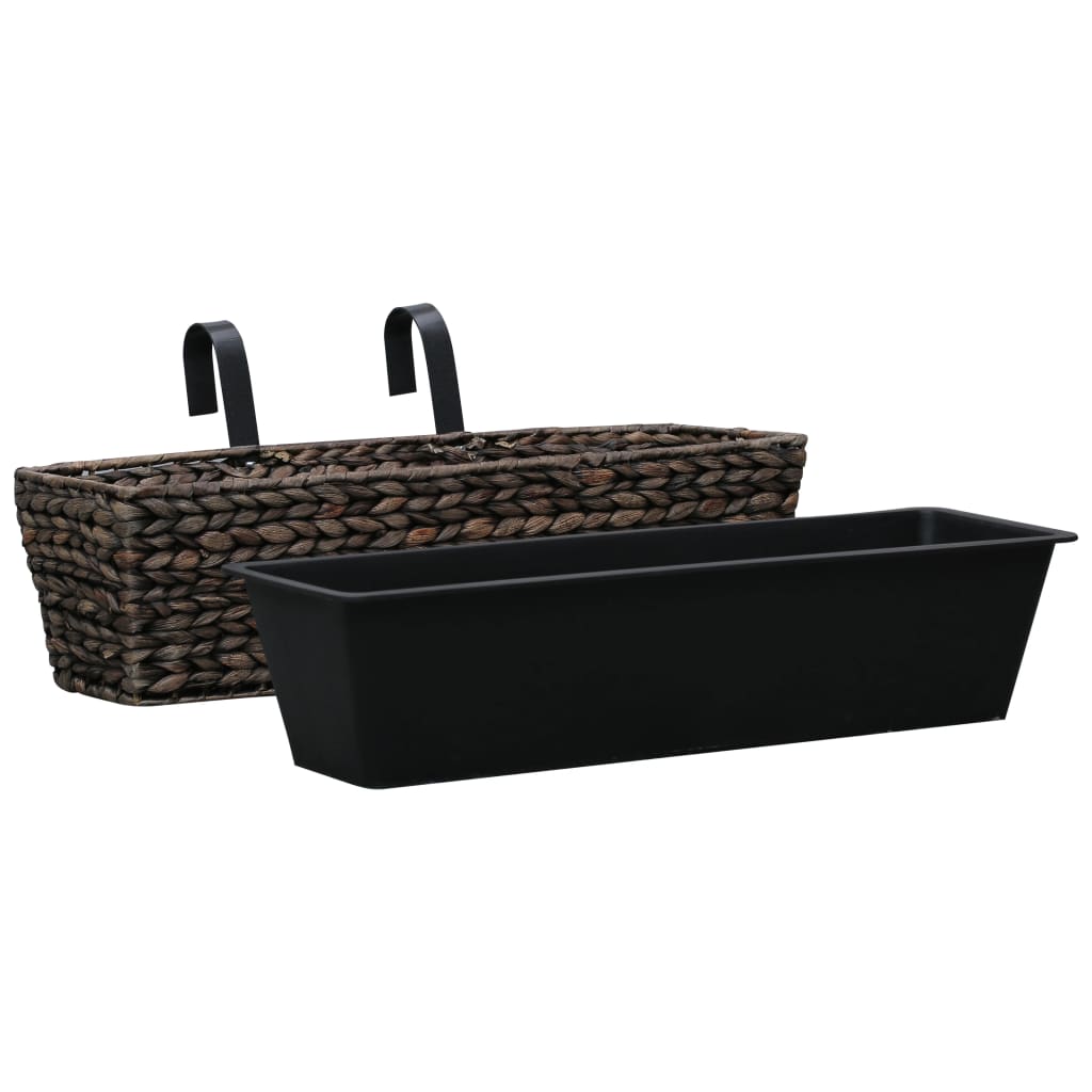 Conjunto De Jardineras 2 Unidades Jacinto De Agua Marrón