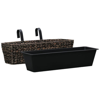 Conjunto De Jardineras 2 Unidades Jacinto De Agua Marrón