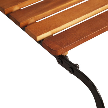 Tumbona Ajustable De Madera Maciza De Acacia Y Patas De Acero