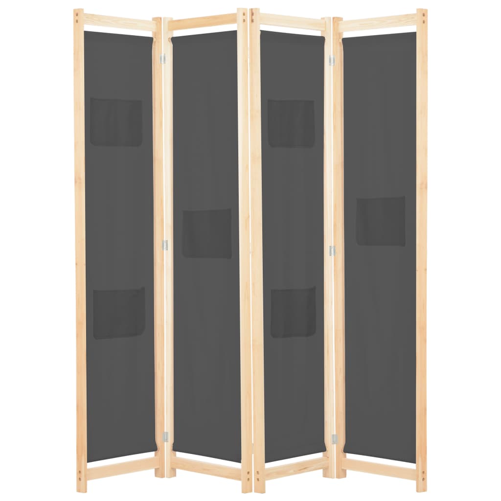 Biombo Divisor 5 Paneles De Tela 200X170X4 Cm
