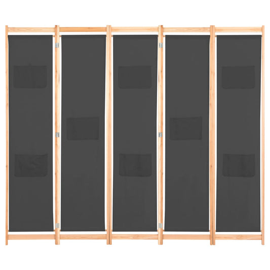 Biombo Divisor 5 Paneles De Tela 200X170X4 Cm