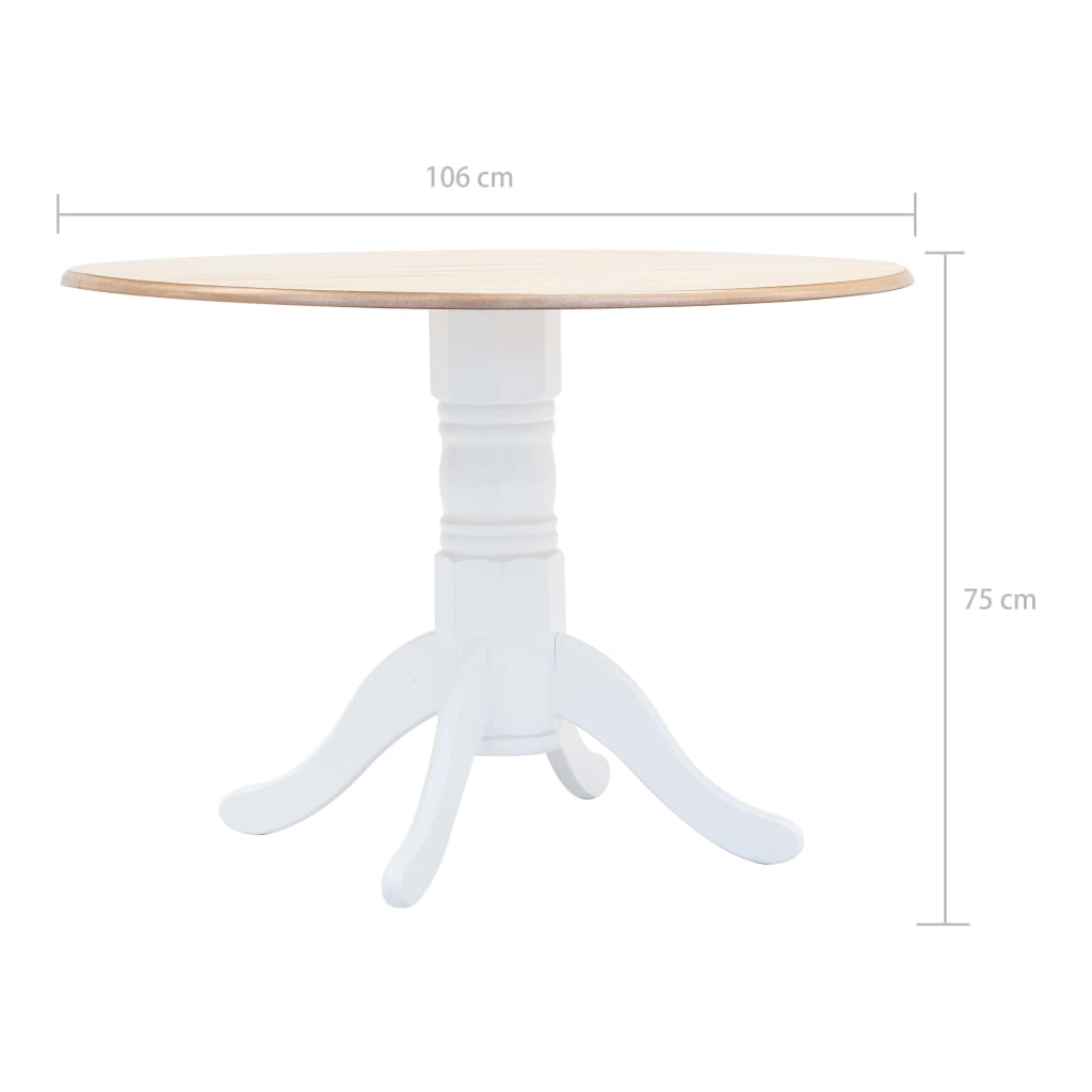 Mesa De Comedor Madera Maciza De Caucho 106 Cm