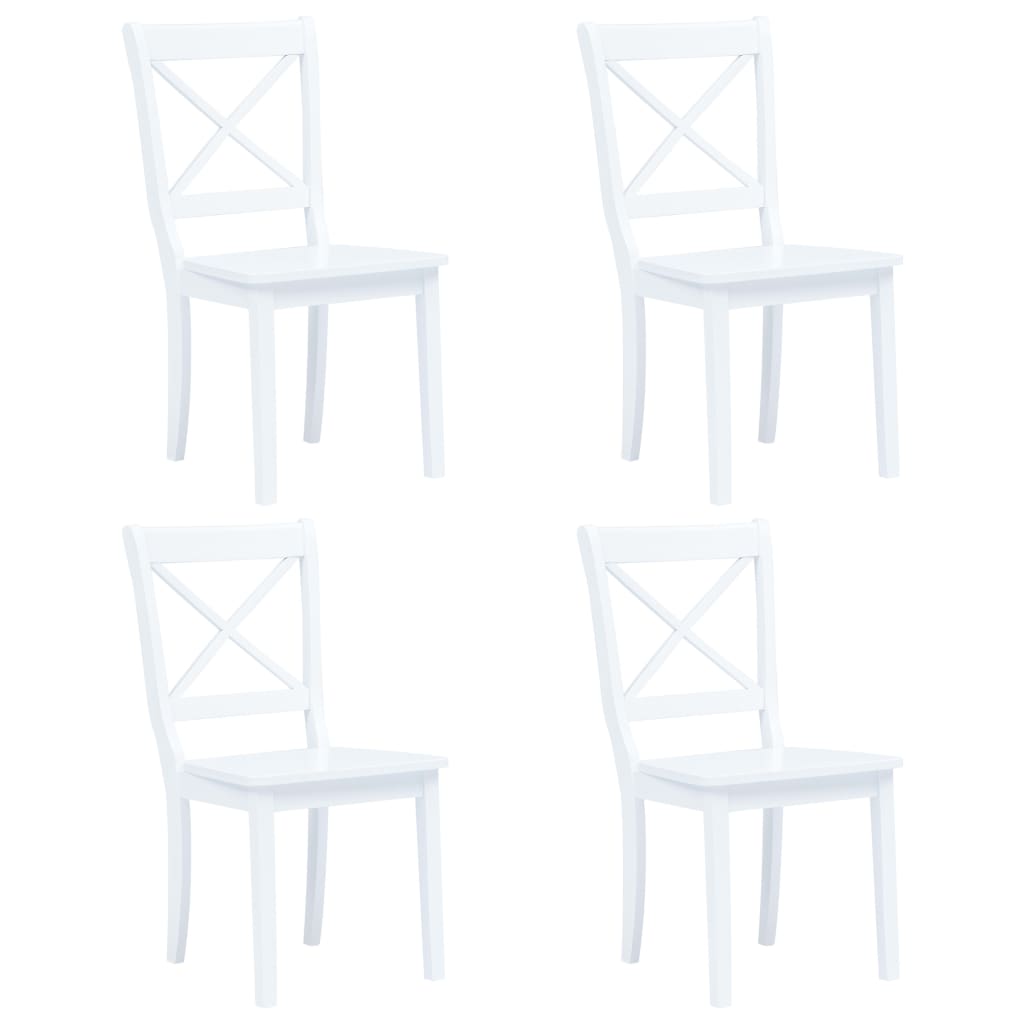 Sillas De Comedor 4 Unidades Madera Maciza De Caucho