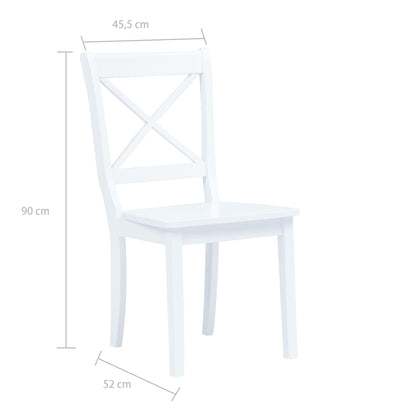 Sillas De Comedor 4 Unidades Madera Maciza De Caucho