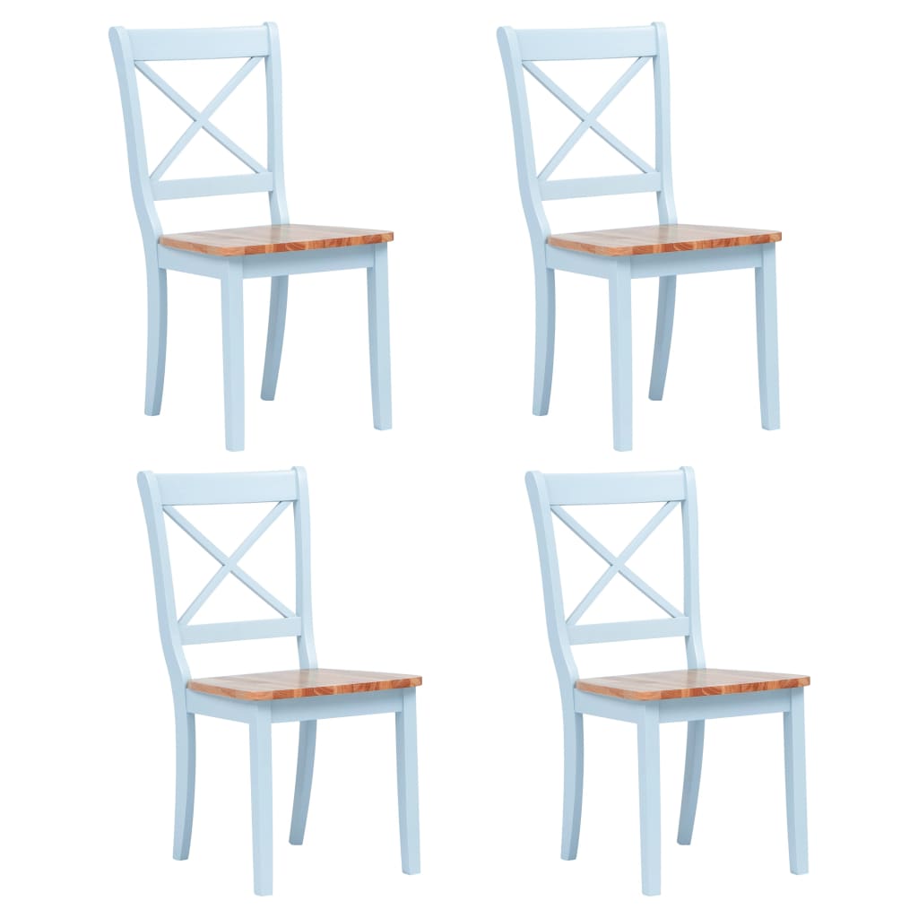 Sillas De Comedor 4 Unidades Madera Maciza De Caucho